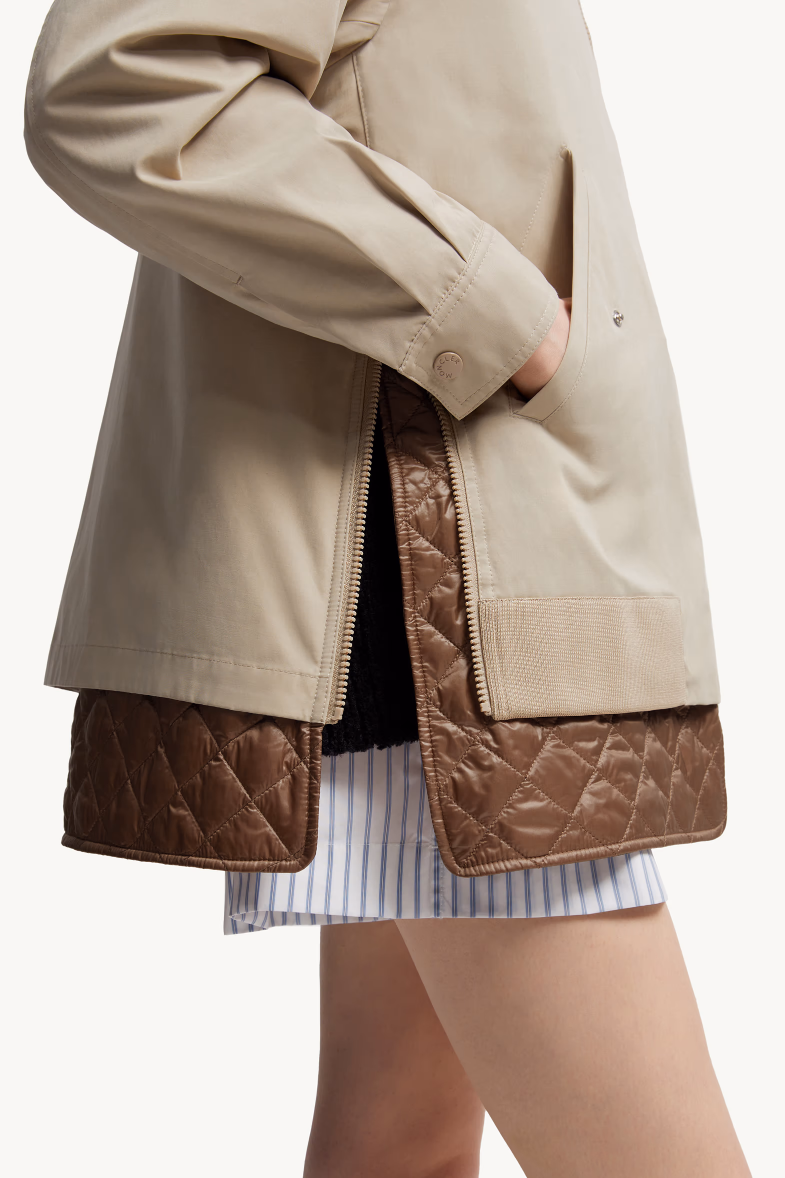 Felci Padded Shirt Jacket Women Grey Beige Moncler 9
